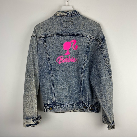 Vintage Barbie Denim Acid Wash Jean Jacket - Picture 1 of 6